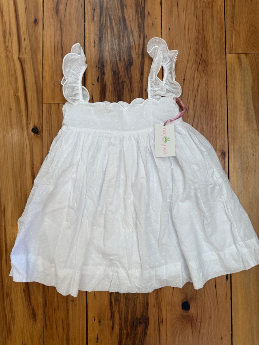 NWT Cecil & Lou White Ruffle Eyelet Sundress size 7